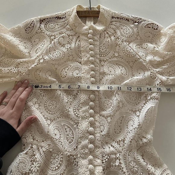 Zimmermann Ivory Lace Long Sleeve Dress - Picture 3 of 7